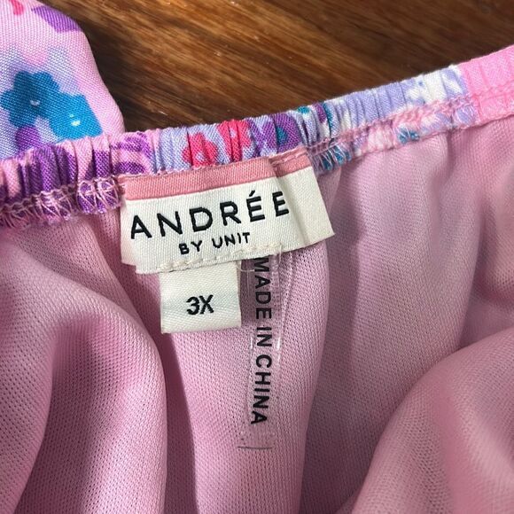 Andree by‎ unit off the shoulder romper  colorful floral color block woman's 3x - Picture 5 of 8